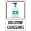 TARGA SEGNALETICA COVID SOLUZIONE IGIENIZZANTE ALLUMINIO 20X30