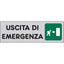 TARGA SEGNALETICA ADESIVA USCITA EMERGENZA DX VINILE CM 15X5