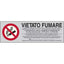 TARGA SEGNALETICA ADESIVA VIETATO FUMARE VINILE CM 15X5