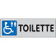 TARGA SEGNALETICA ADESIVA TOILETTE DISABILI VINILE CM 15X5