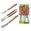 POSATE BARBECUE SET 03430 OMPAGRILL INOX/LEGNO CF=PZ 3 CM 40