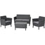 SET RATTAN SALEMO LOUNGE KETER PP GRAPHITE CF=PZ 4 + CUSCINI