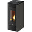 STUFA PELLET INDACO 11 FREEPOINT ANTRACITE KW 10,5 CANLIZZATA MM 477X552 H.MM 1008
