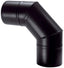 GOMITO PELLET 90° NERO OPACO SAVE CM 8