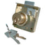 SERRATURA A CILINDRO X MOBILI DA APPLICARE ACCIAIO D.OTTONATO C.OTTONE MM 20X20 E.MM 30