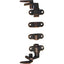 ACCESSORI IN KIT SERRATURA AD ASTE ROTANTI ZAMA BRONZATA 2 GANCI+2 CAVALLOTTI+2 PERNI