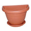 VASO + SOTTOVASO MEZZOTONDO MIMOSA ICS PP TERRACOTTA CM 30X20 H.CM 22
