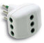 ADATTATORE TRIPLO 10A-10A FME BIANCO 2P+T