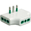 ADATTATORE TRIPLO RIBASSATO 16A-16A FME BIANCO 2P+T