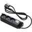MULTIPRESA BIPASSO SCHUKO + INT.LUM RETAIL FME NERO POSTI 3 2P+T 16A N°XMMQ 3X1,0 MT 1,5