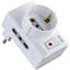 ADATTATORE TRIPLO 10A-16A+SCHUKO ELECTRALINE BIANCO 2P+T ASIMMETRICO + INTERRUTTORE TERMICO
