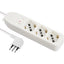 MULTIPRESA BIPASSO SCHUKO + TERMICO ELECTRALINE BIANCO POSTI 3 2P+T 10A N°XMMQ 3X0,75 MT 1,5