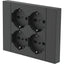 MULTIPRESA PRECOMPOSTA ELECTRALINE NERO POSTI 4 BIPASSSO + SCHUKO 2P+T 16A