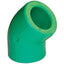 GOMITO PPR A SALDARE 45° VERDE MM 20