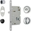 SERRATURA PORTA SCORREVOLE SCIVOLA TRE AGB NICCHIE TONDE E.MM 50 B.TONDO CROMATO OPACO