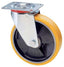 RUOTA A FORCELLA GIREVOLE 22 AVO A/ZINCR/POL.GIAL D/GHISA D.MM 100X25 P.MM 100X85
