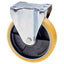 RUOTA A FORCELLA SU PIASTRA 22A AVO A/ZINCR/POL.GIAL D/GHISA D.MM 125X25 P.MM 100X85