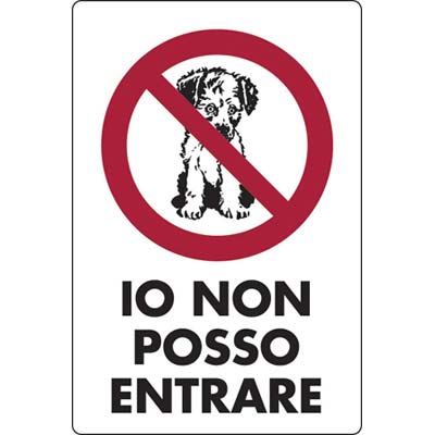 TARGA SEGNALETICA IO NON POSSO ENTRARE PP CM 20X30 Immagine principale del prodotto