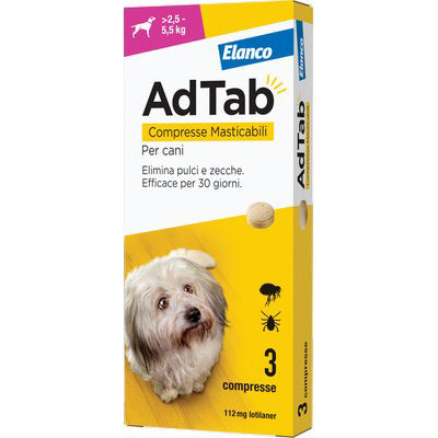 ANTIPARASSITARIO ADTAB CANI ELANCO KG  2,5/5,5 CF=PZ 3 Immagine principale del prodotto