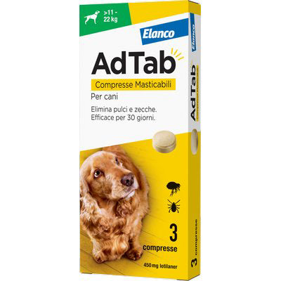 ANTIPARASSITARIO ADTAB CANI ELANCO KG 11/22 CF=PZ 3