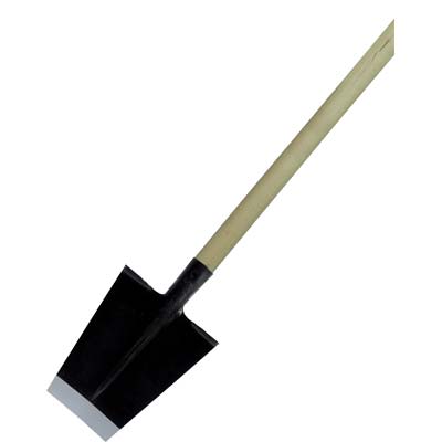 VANGHETTO PUNTA QUADRA FORGIATO + MANICO ACCIAIO/LEGNO CM 37X22 H.CM 168 Immagine principale del prodotto