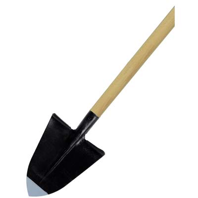 VANGHETTO A PUNTA FORGIATO + MANICO ACCIAIO/LEGNO CM 29X33 H.CM 168 Immagine principale del prodotto