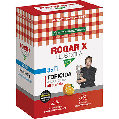 TOPICIDA ROGAR X PLUS EXTRA MAYERBRAUN GRANAGLIA ARANCIA GR 1500 Immagine principale del prodotto
