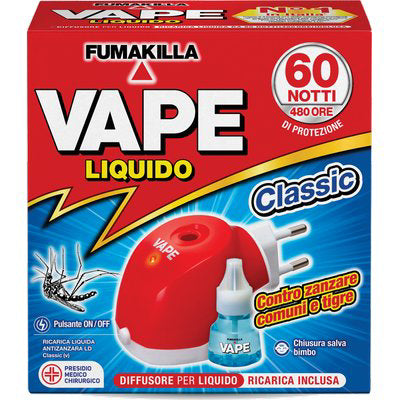 ELETTROEMANATORE LIQUIDO VAPE MAGIC + RICARICA LIQUIDA DURATA NOTTI 60