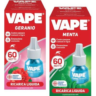 RICARICA LIQUIDA ZANZARE VAPE MAGIC GERANIO + MENTA DURATA NOTTI 60