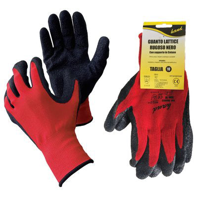 GUANTO LATTICE RUGOSO NERO HV WORKIT MAGLIA PESANTE COTONE ROSSO 10 Immagine principale del prodotto