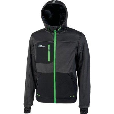 FELPA FULL ZIP + CAPPUCCIO GALAXY U-POWER ASPHALT GREY GREEN XL Immagine principale del prodotto