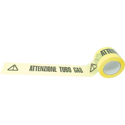 NASTRO SEGNALETICO ATTENZIONE TUBO GAS H.MM 100 ML 200 Immagine principale del prodotto