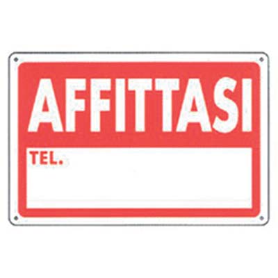 TARGA SEGNALETICA AFFITTASI PP CM 20X30 Immagine principale del prodotto