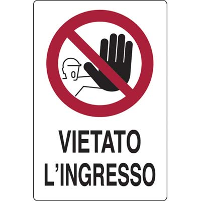 TARGA SEGNALETICA VIETATO INGRESSO PP CM 20X30 Immagine principale del prodotto