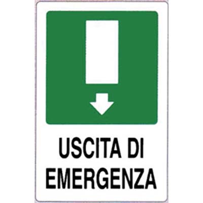 TARGA SEGNALETICA USCITA EMERGENZA PP CM 20X30 Immagine principale del prodotto
