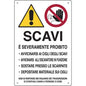 TARGA SEGNALETICA ATTENZIONE SCAVI PP CM 40X60