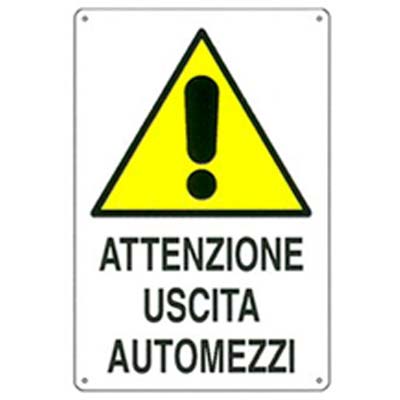 TARGA SEGNALETICA USCITA AUTOMEZZI PP CM 40X60 Immagine principale del prodotto