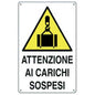 TARGA SEGNALETICA CARICHI SOSPESI PP CM 40X60