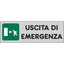 TARGA SEGNALETICA ADESIVA USCITA EMERGENZA SX VINILE CM 15X5