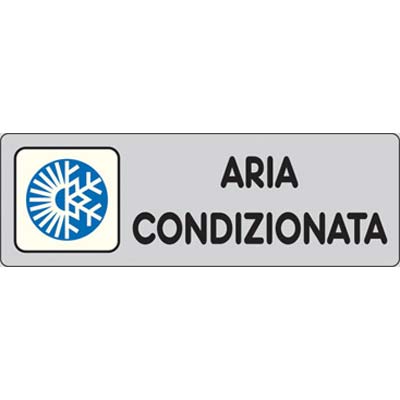 TARGA SEGNALETICA ADESIVA ARIA CONDIZIONATA VINILE CM 15X5 Immagine principale del prodotto