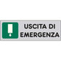 TARGA SEGNALETICA ADESIVA USCITA EMERGENZA VINILE CM 15X5
