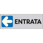 TARGA SEGNALETICA ADESIVA ENTRATA SX VINILE CM 15X5