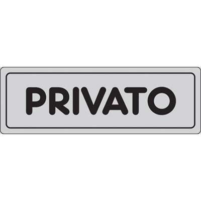 TARGA SEGNALETICA ADESIVA PRIVATO VINILE CM 15X5 Immagine principale del prodotto