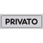 TARGA SEGNALETICA ADESIVA PRIVATO VINILE CM 15X5