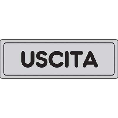 TARGA SEGNALETICA ADESIVA USCITA VINILE CM 15X5 Immagine principale del prodotto