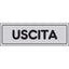 TARGA SEGNALETICA ADESIVA USCITA VINILE CM 15X5