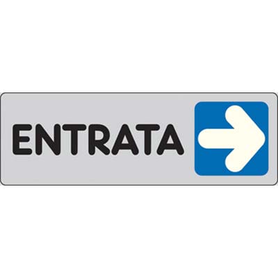 TARGA SEGNALETICA ADESIVA ENTRATA DX VINILE CM 15X5 Immagine principale del prodotto