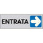 TARGA SEGNALETICA ADESIVA ENTRATA DX VINILE CM 15X5