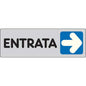 TARGA SEGNALETICA ADESIVA ENTRATA DX VINILE CM 15X5