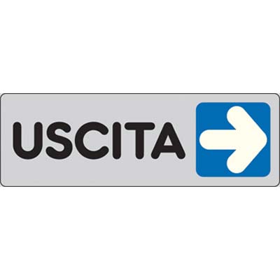 TARGA SEGNALETICA ADESIVA USCITA DX VINILE CM 15X5 Immagine principale del prodotto